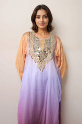 Burgundy Bloom Satin Value Added Kurta Set